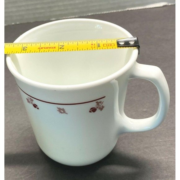 Corelle Burgundy Rose Coffee Mug Tea Cup White 3.5" Tall - Picture 5 of 7